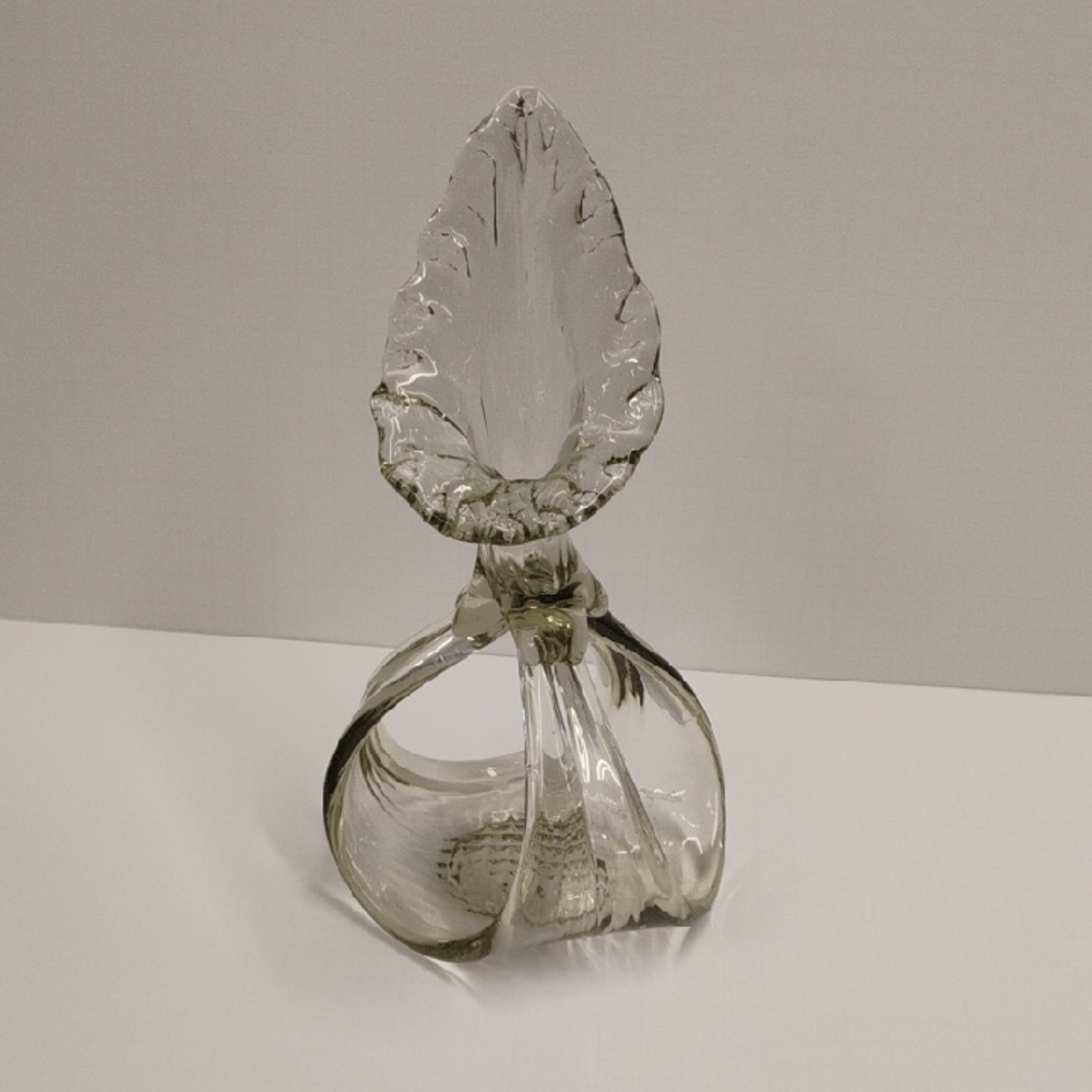 Elegant Clear Glass Art Sculpture Vase